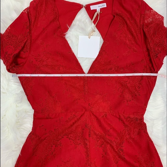 Red Lace Romper - Picture 4 of 6